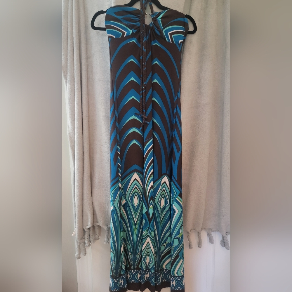 Multi-blue sun dress
